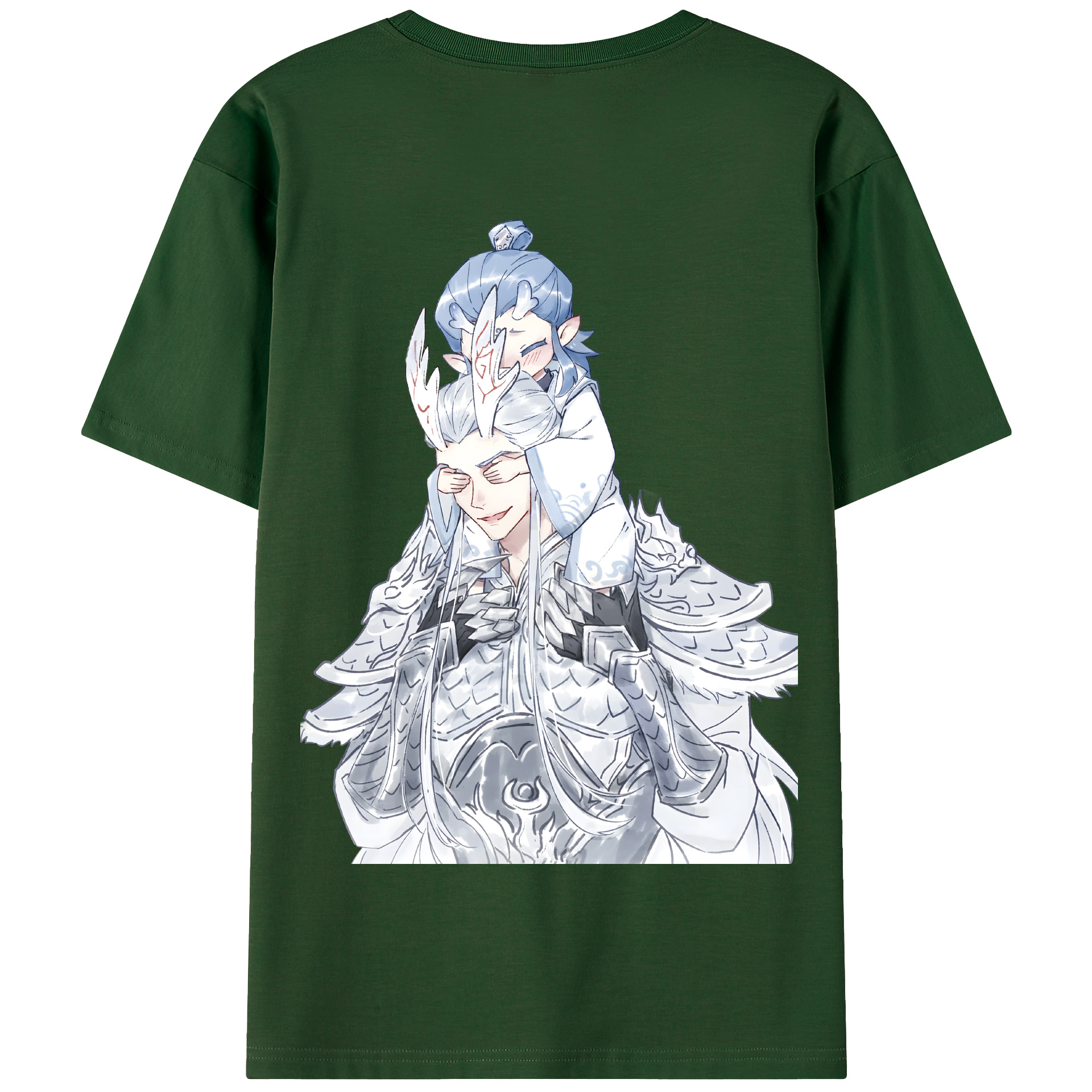 （画像用） Ne Zha 2 ナタ 魔童の大暴れ 綿100％半袖Tシャツ（背面プリント）